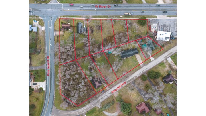 Arial shot of properties near Lmcu Ballpark.