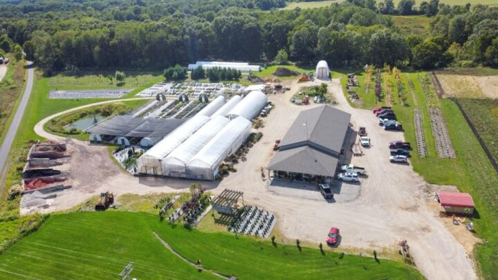 Greenhouse viewed from overhead.