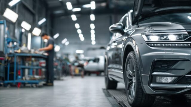 interior of an auto repair shop.