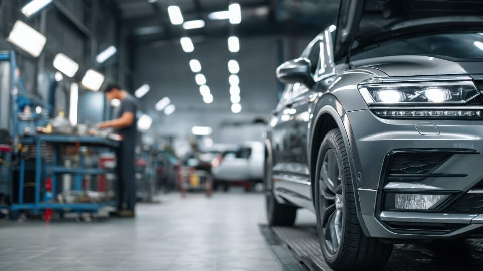 interior of an auto repair shop.