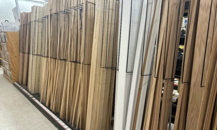 Wood Trim For Sale in a store.
