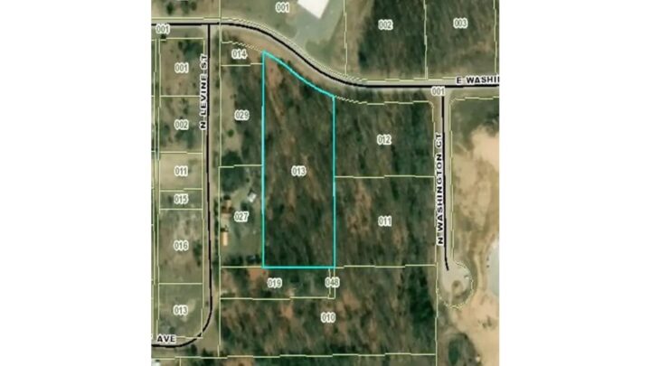 overhead map of 1312 E Washington St White Cloud MI property.